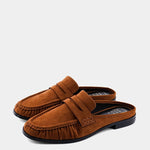 Shu Shop Tuscany Penny Loafer Mule in Tan Suede