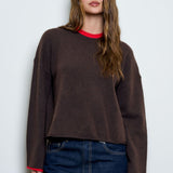 Dune Contrast Rolled Edge Pullover