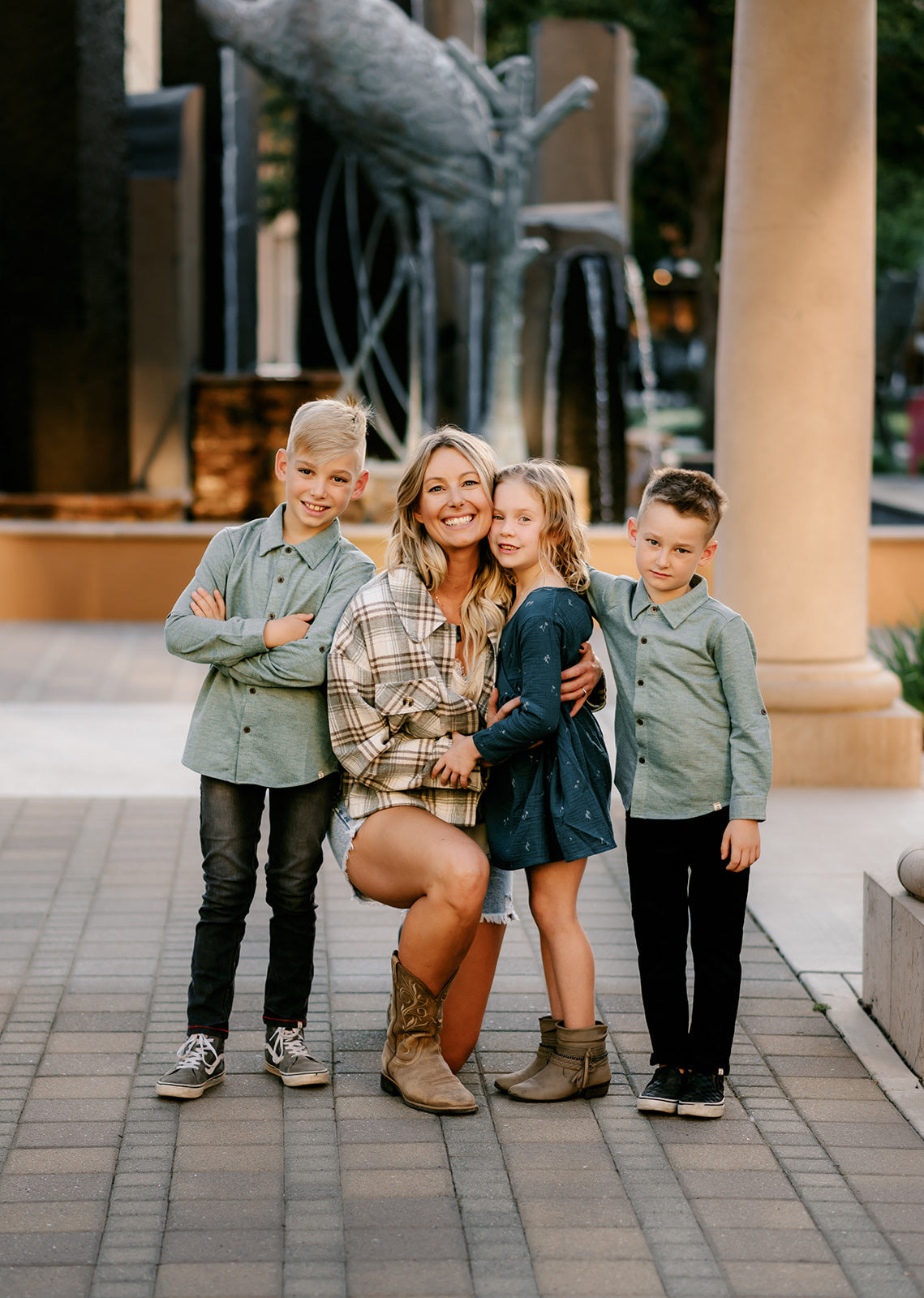 Mom with her 3 kids