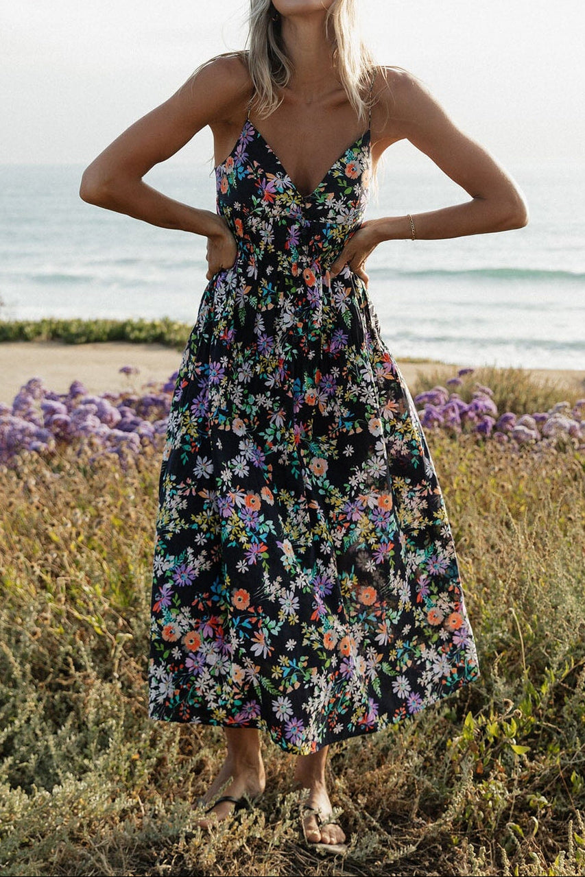 Enchant Me Midi Dress in Midnight - MTT Collective