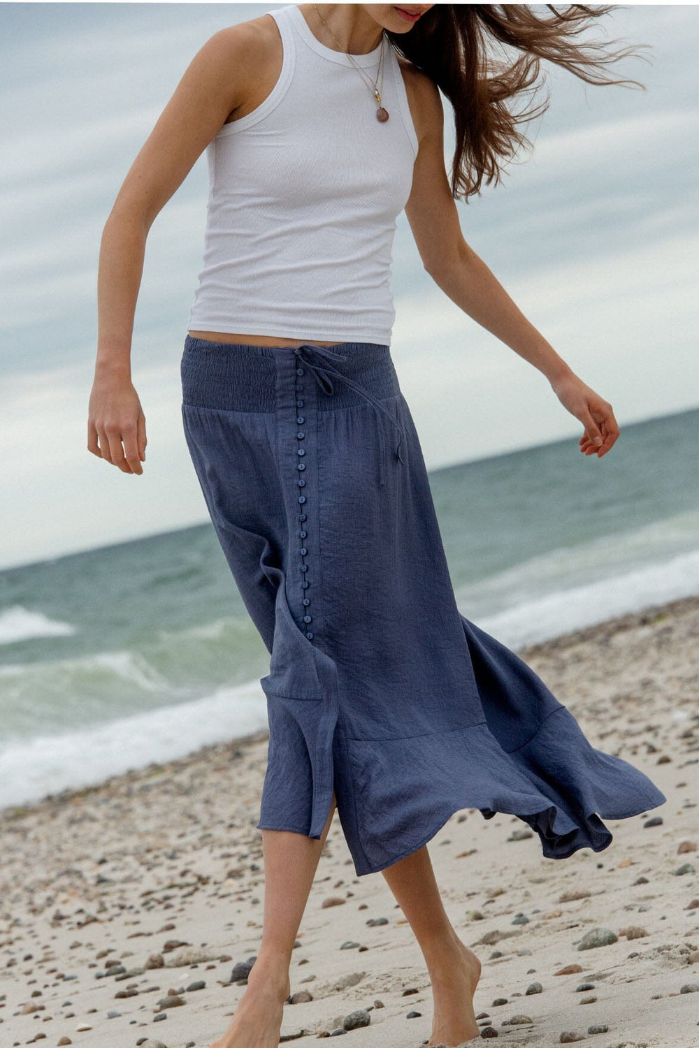 Sea Bound Skirt in Slate Blue - MTT Collective
