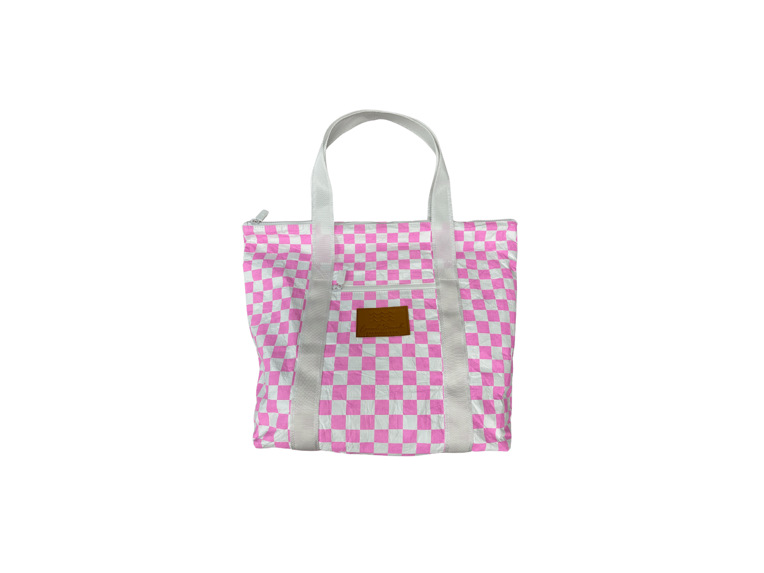 Checker Water Resistant Tyvek Shoulder Tote