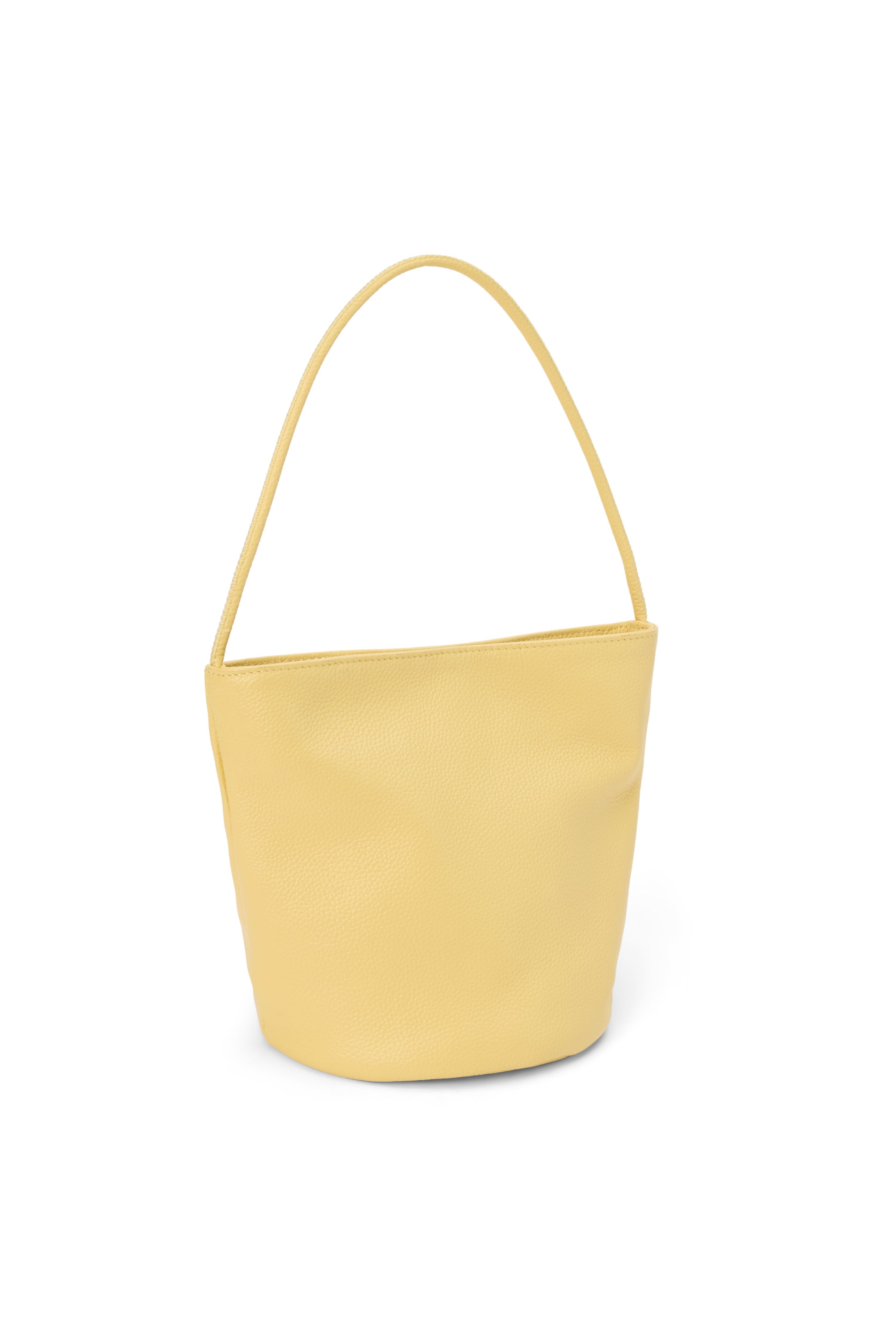 Matisse Vancouver Bucket Bag in butter yellow leather, side view