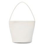 Matisse Vancouver Woven Bucket Bag in ivory woven leather, back view
