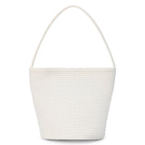 Matisse Vancouver Woven Bucket Bag in ivory woven leather, back view