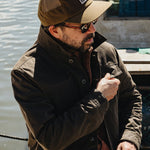 Howler Bros HB Mfg. Co. snapback in Waxed Canvas, worn