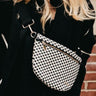 Westlyn Woven Bum Bag in Checkered Black