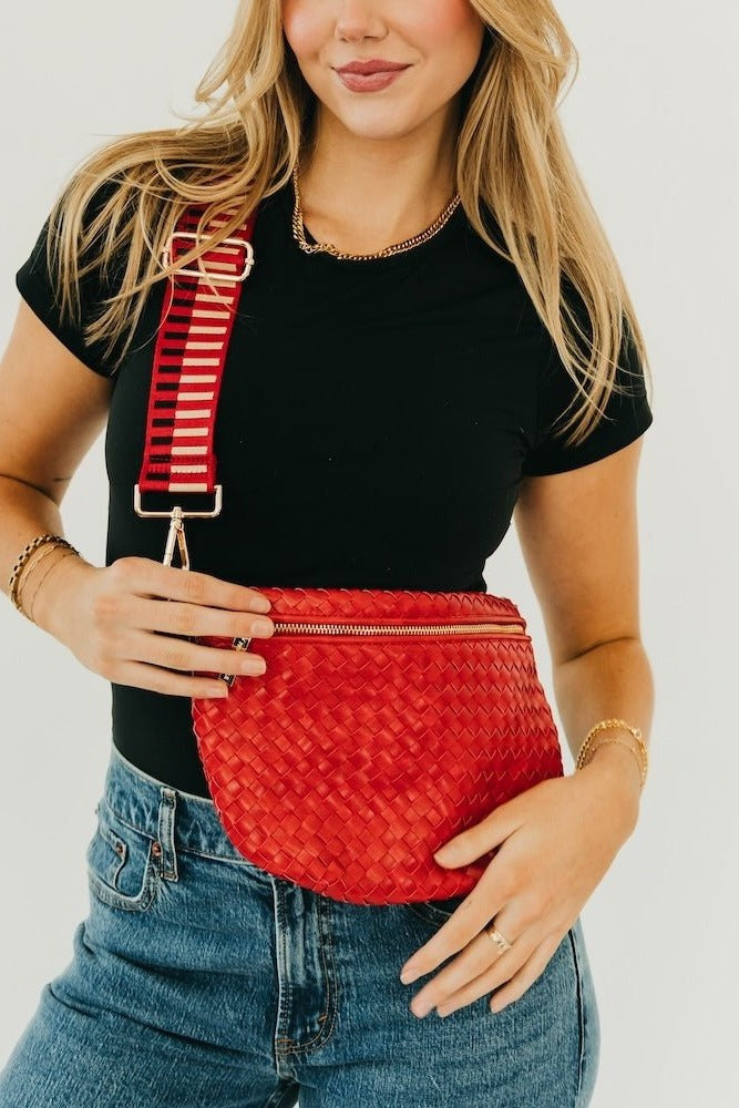 Westlyn Woven Bum Bag in Cherry Red
