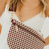 Westlyn Woven Bum Bag in Checkered Burgundy