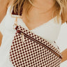 Westlyn Woven Bum Bag in Checkered Burgundy