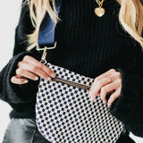 Westlyn Woven Bum Bag in Checkered Navy