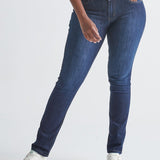 Women's Dark Wash Slim Straight Stretch Jeans