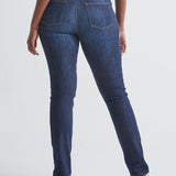 Women's Dark Wash Slim Straight Stretch Jeans