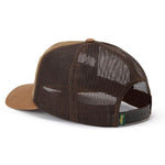 Seager Wilson Waxed Canvas Snapback in Tan, side and mesh back