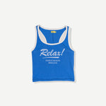 Relax Ribbed Graphic Tank - Blue - MTT Collective