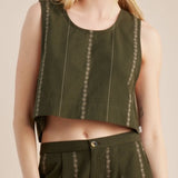 Pic Embroidered Tank Top