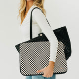 Walker Woven Laptop Sleeve - Checkered Black