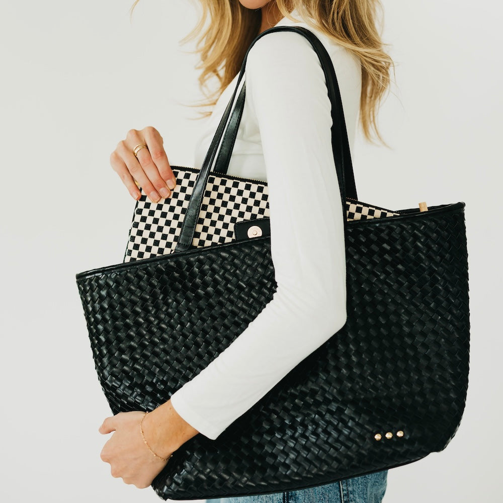Walker Woven Laptop Sleeve - Checkered Black