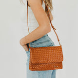 Wrenlee Woven Flap Crossbody - Brown