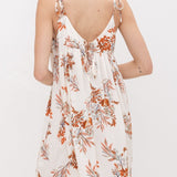 Floral Swing Mini Dress With Tie Straps