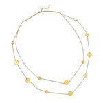 Gold double layer necklace with flat polished discs