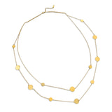 Gold double layer necklace with flat polished discs