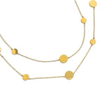 Double layer disc necklace detail