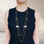 Double layer disc necklace styled