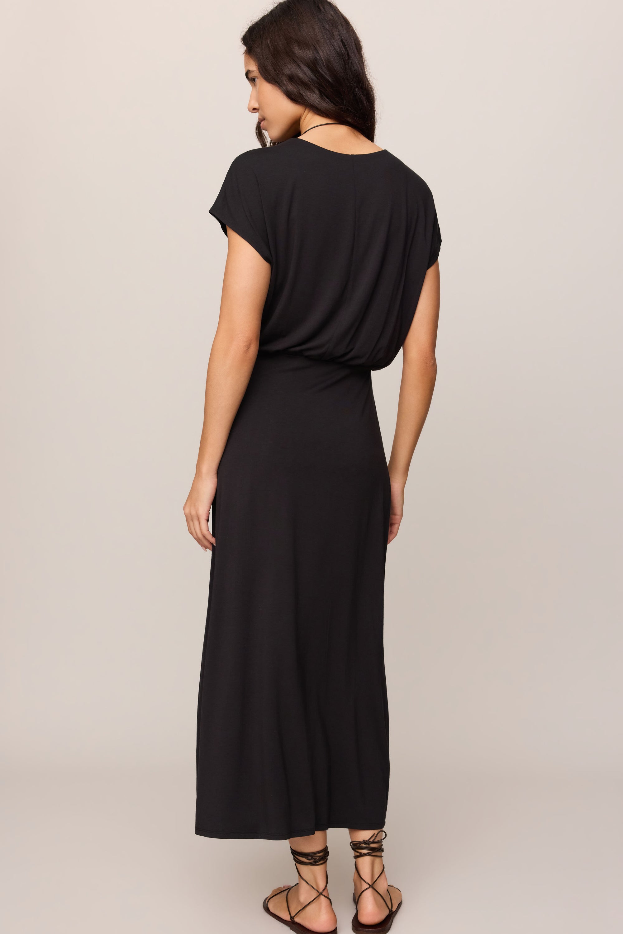 Anika Jersey Midi Dress in Black, back