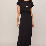 Anika Jersey Midi Dress in Black, front