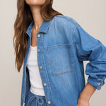 Erin Denim Jacket in Dreamstate, pocket and hardware detail