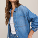 Erin Denim Jacket in Dreamstate, pocket and hardware detail