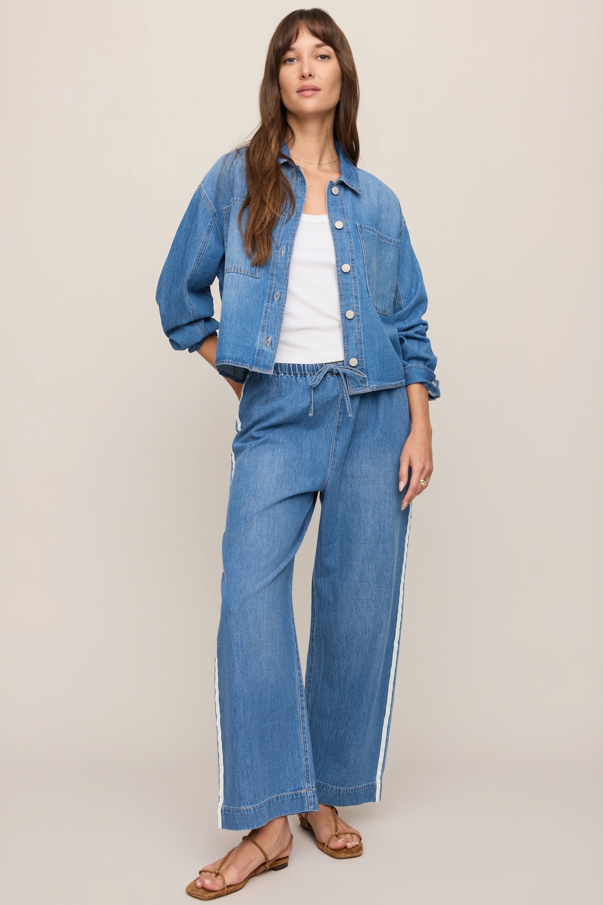 Erin Denim Jacket in Dreamstate, front and back