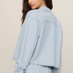 Erin Soft Denim Railroad Jacket in Seaboard Stripe, back