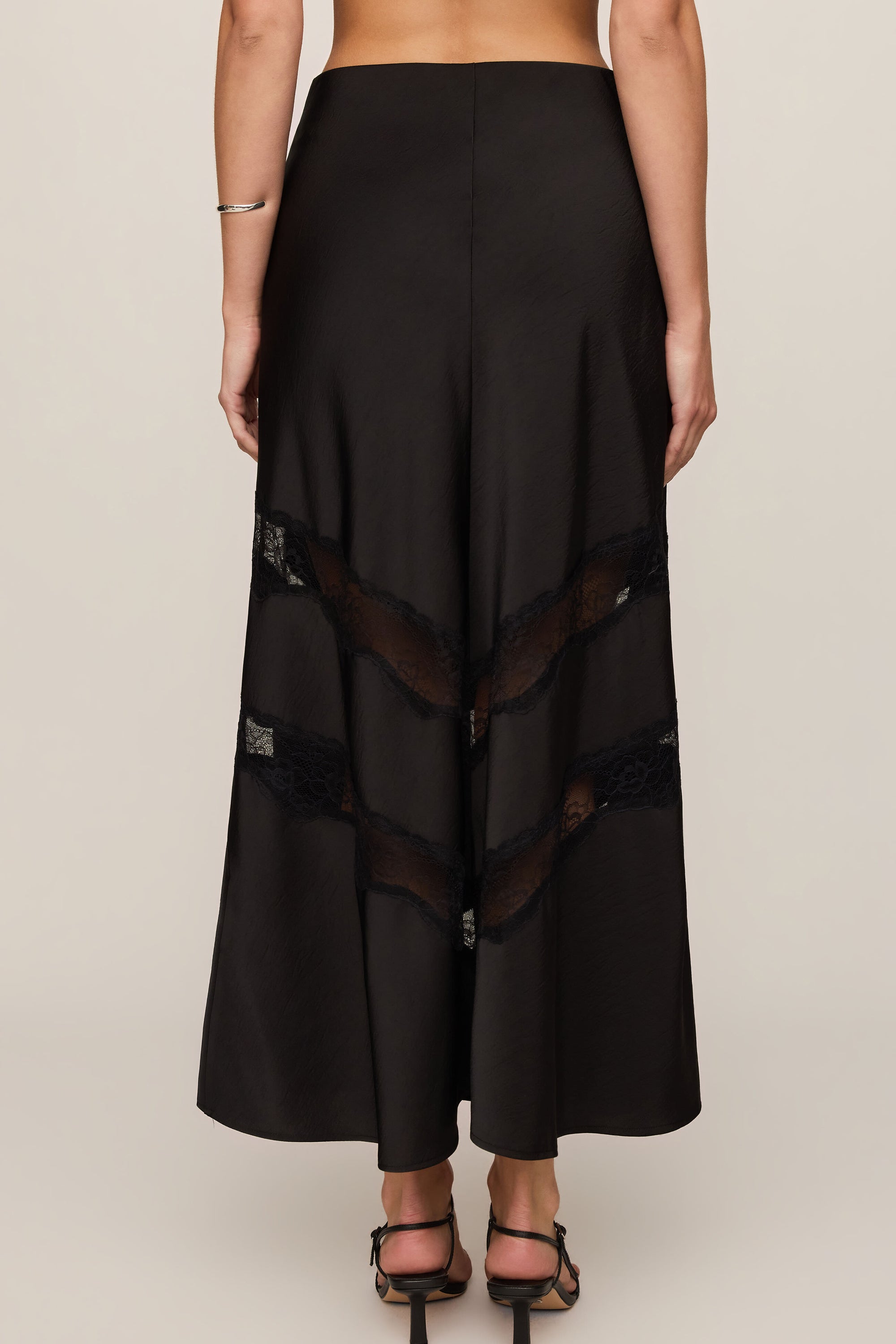 Kori Lace Midi Skirt in Black, back