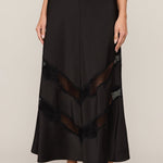 Kori Lace Midi Skirt in Black, front