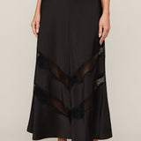 Kori Lace Midi Skirt in Black, front