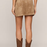 Perri Suede Mini Skirt in Light Sand, back