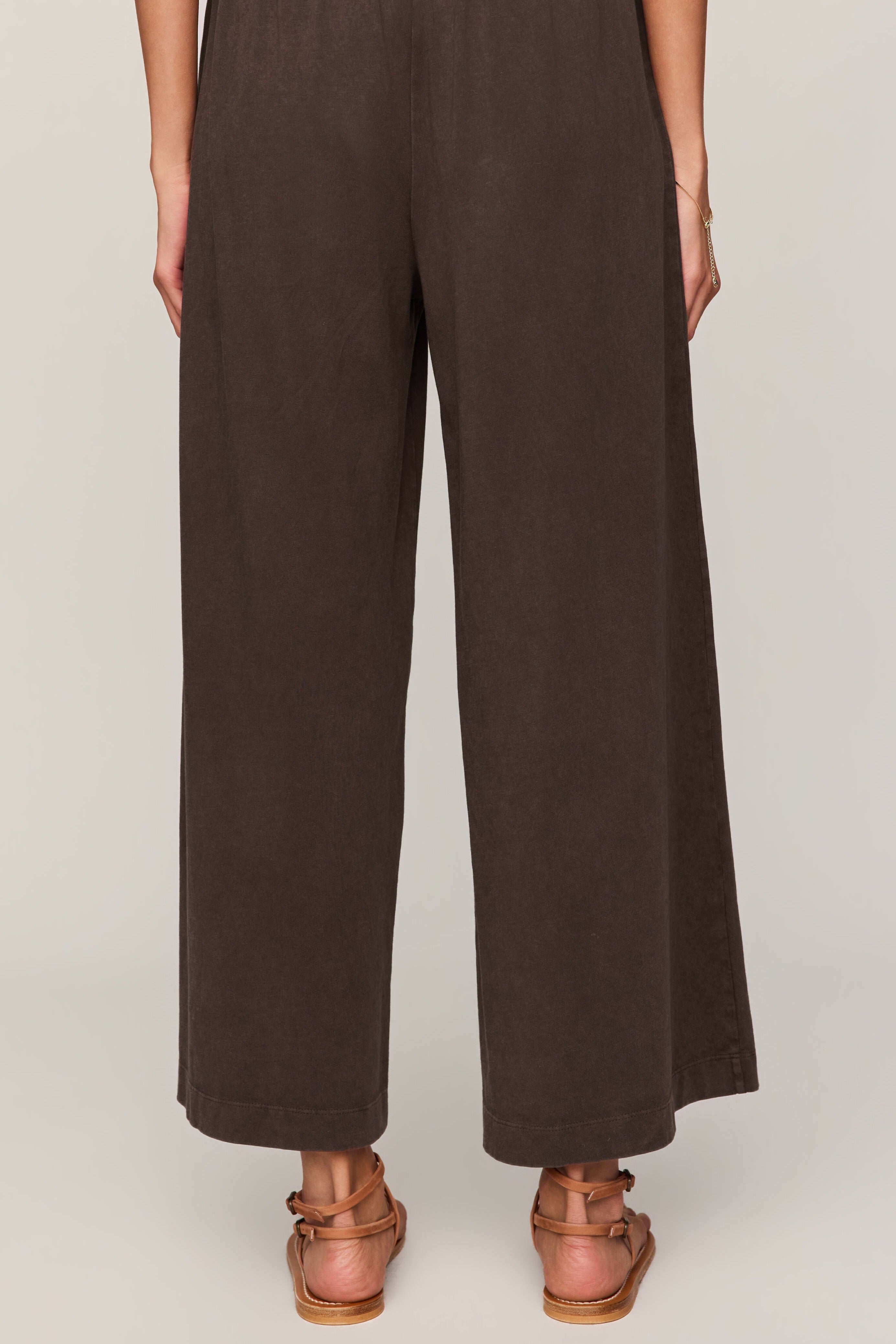 Scout Jersey Crop Flare Pant in Dark Chocolate - back