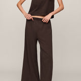 Scout Jersey Crop Flare Pant in Dark Chocolate - full look