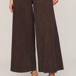 Scout Jersey Crop Flare Pant in Dark Chocolate - front