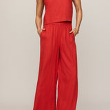 Scout Linen Pant in Chili Pepper - full look