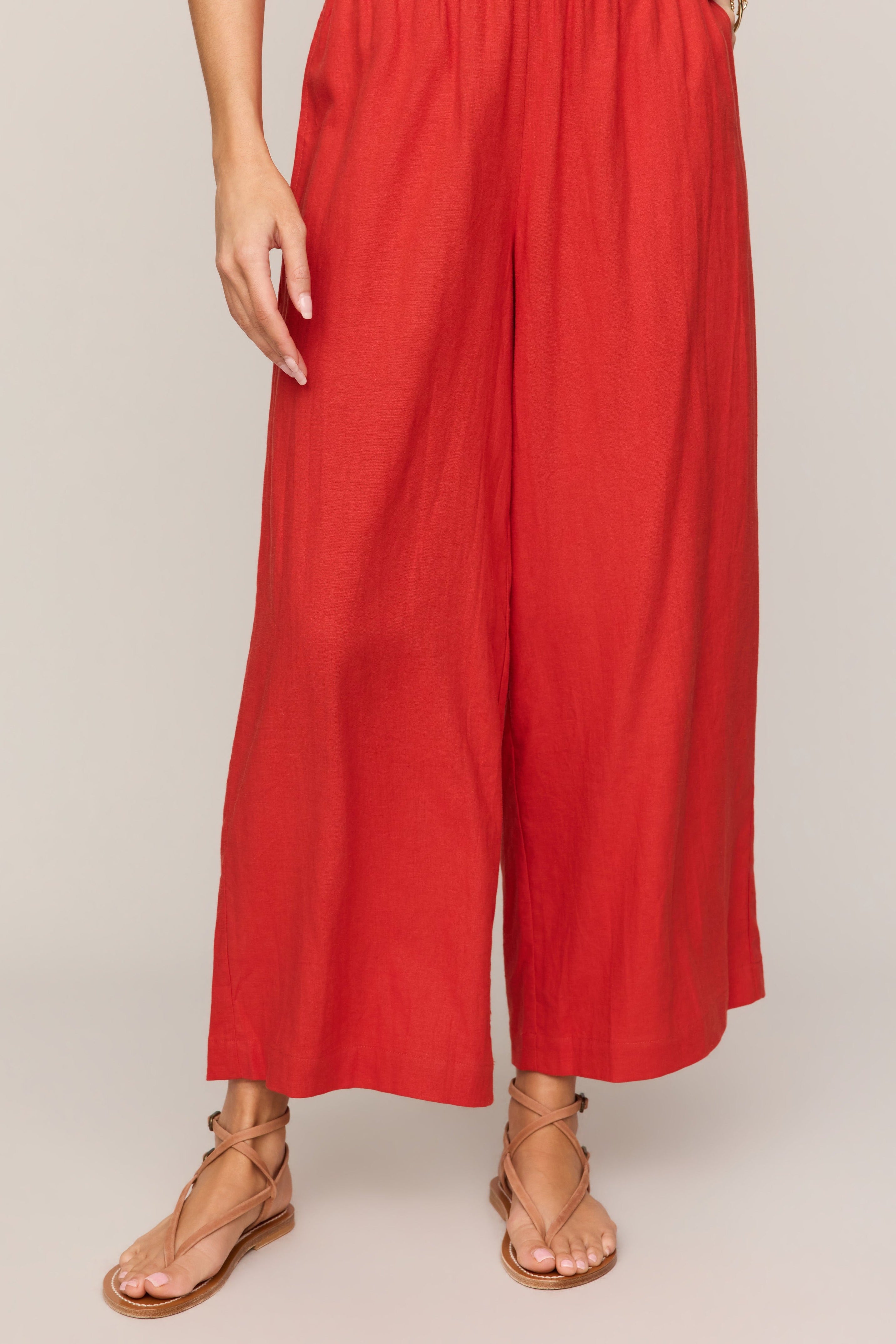 Scout Linen Pant in Chili Pepper - front