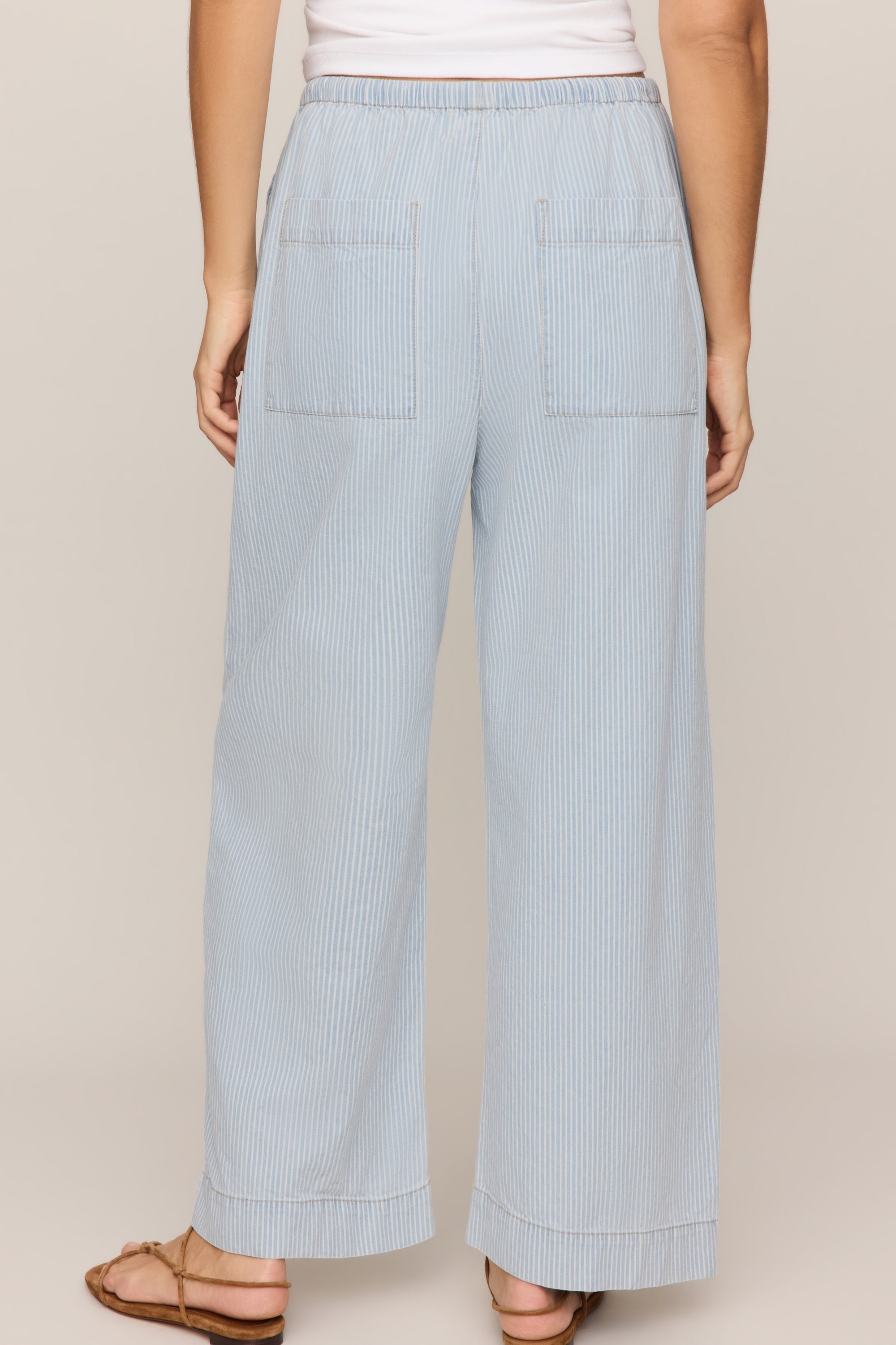 Soft Denim Carpenter Pant in Seaboard Stripe, back
