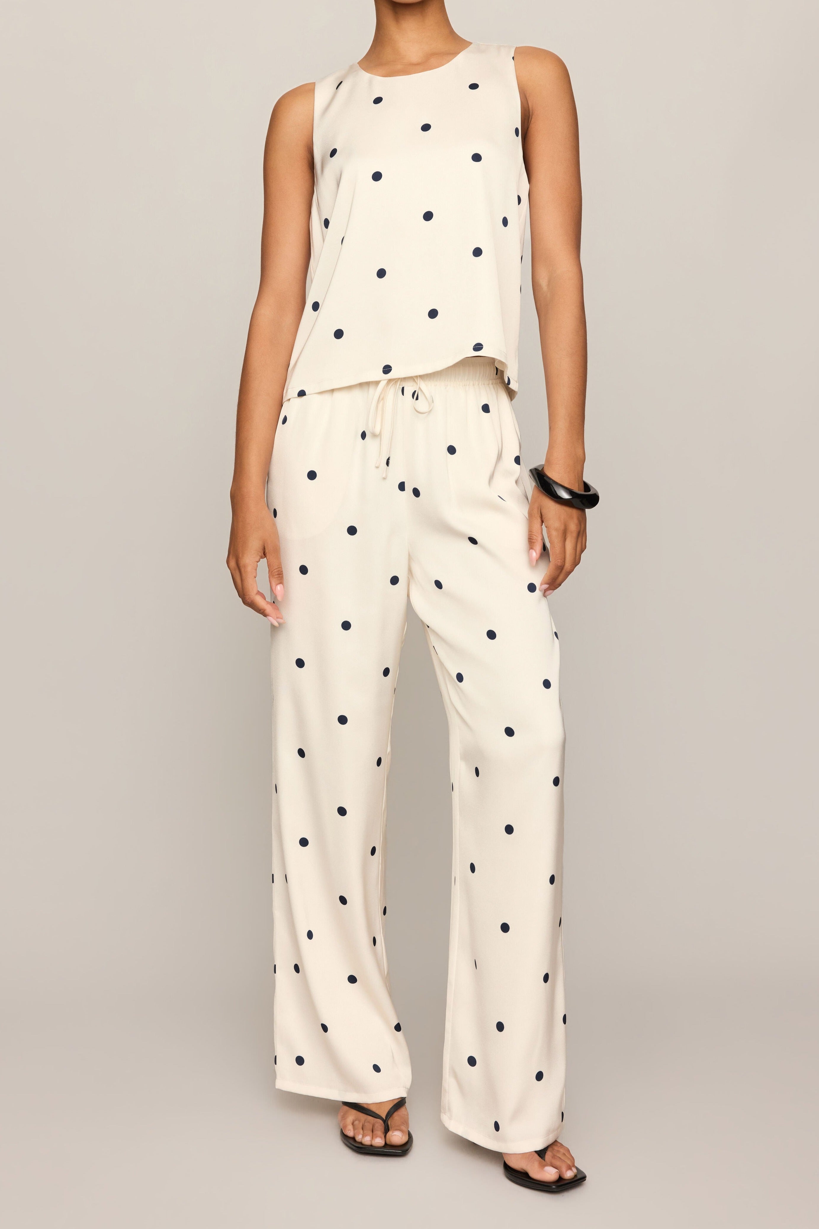 Lara Dot Pant in Sea Salt - full look