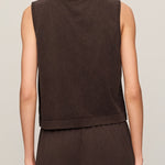 Sloane Cotton Jersey Tank in Dark Chocolate - back