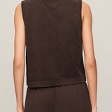 Sloane Cotton Jersey Tank in Dark Chocolate - back