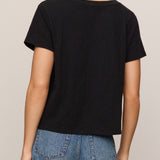 Nomad Slub V-Neck Tee in Black - back