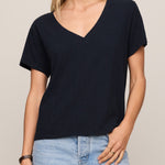 Nomad Slub V-Neck Tee in Eclipse - front