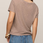 Nomad Slub V-Neck Tee in Heather Ash - back